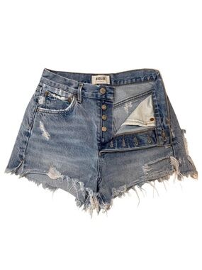AGOLDE Women's Distressed High Rise Denim Shorts Size 0 25in Light Wash
